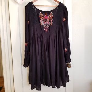 Free People Mojave Embroidered Mini Dress